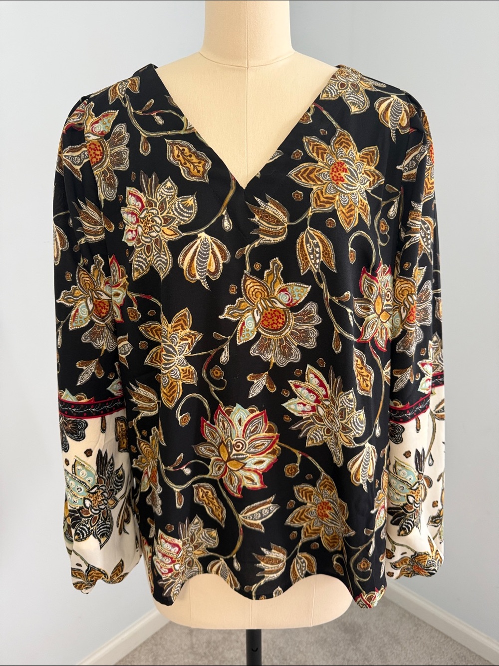 Belle by Kim Gravel BOHO tunic blouse SZM